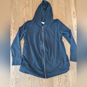 Isabel Maternity By Ingrid & Isabel Black Full Gold Zip Large Hooded Jacket